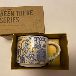 WDW 50th Celebration Starbucks Been There Epcot Ornament Mug New